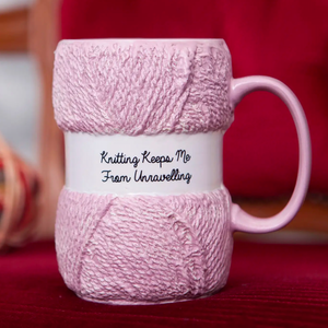 Knitting Keeps Me from Unraveling Mug